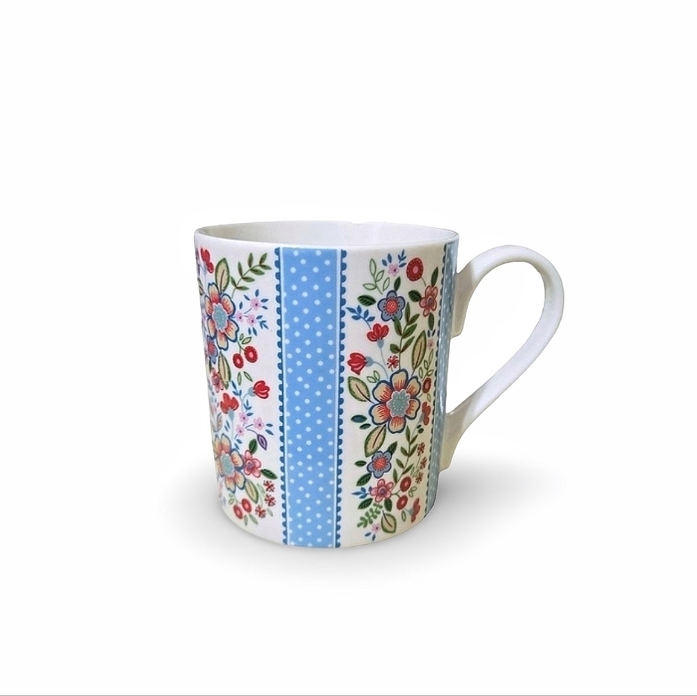 Queens by Churchill Windermere Caravan Trail Floral Blue & White 8 Oz Coffee Mug
